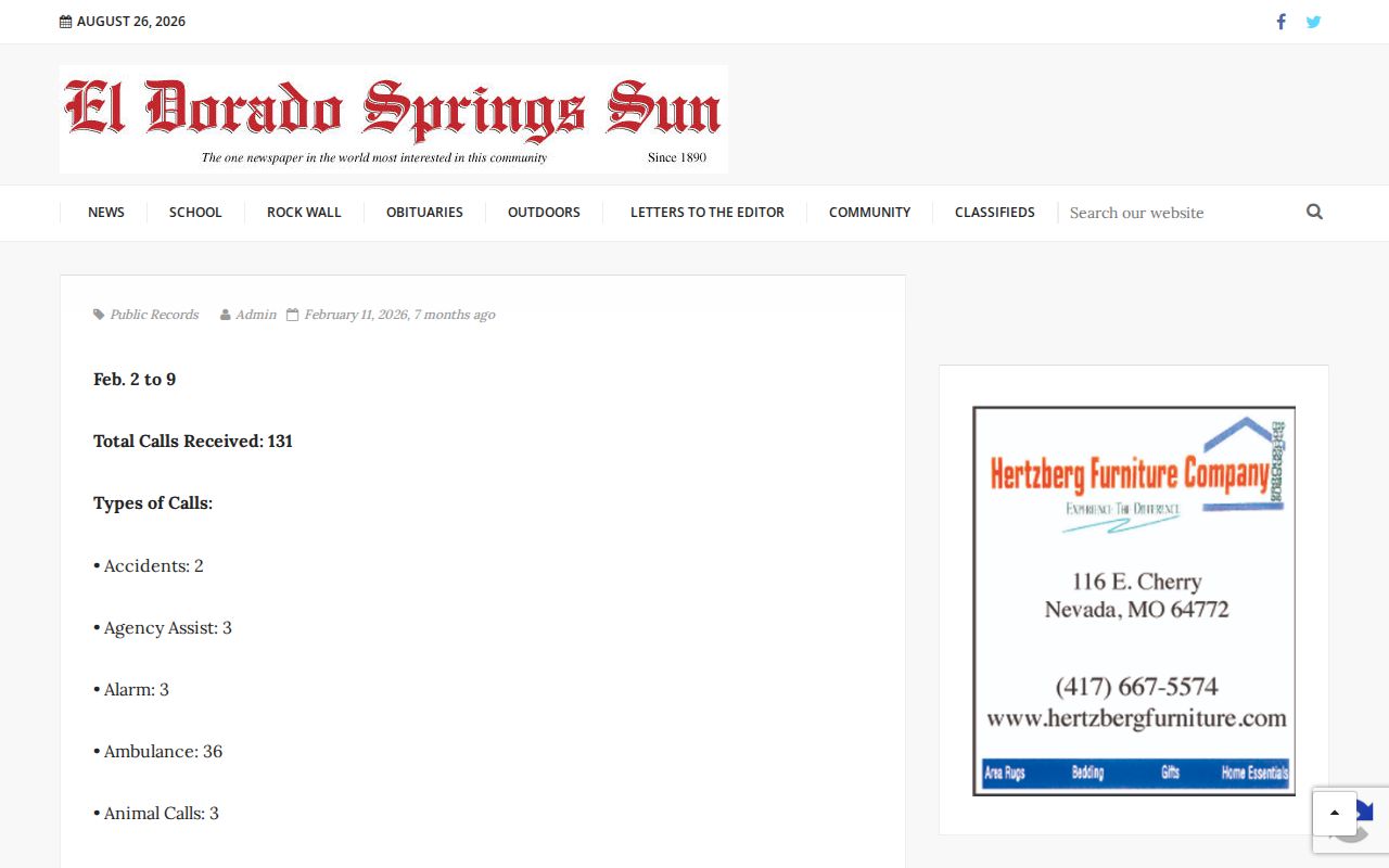 Cedar County sheriff warrant report source page